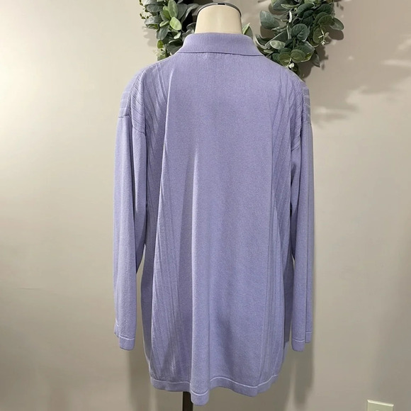 Jennifer Tyler Cashmere Silk Lavender Button Front Cardigan Sweater Pockets S - Picture 5 of 16